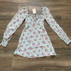 NEW Faithful the Brand Ira Mini Dress Juliet Floral Blue